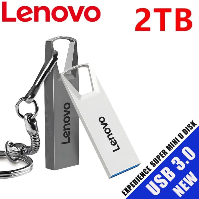 Lenovo Metal U Disk 2TB Portable Pen Drive 1TB High Speed USB 3.0 Type-C Interface Waterproof 1TB 512GB Memoria Usb Flash Disk