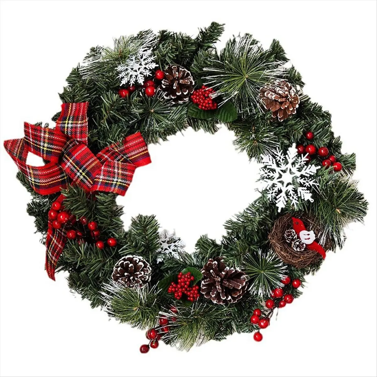ETRT  Snowflake Pine Cone Bow Simulation Christmas Partys Decoration Pendant