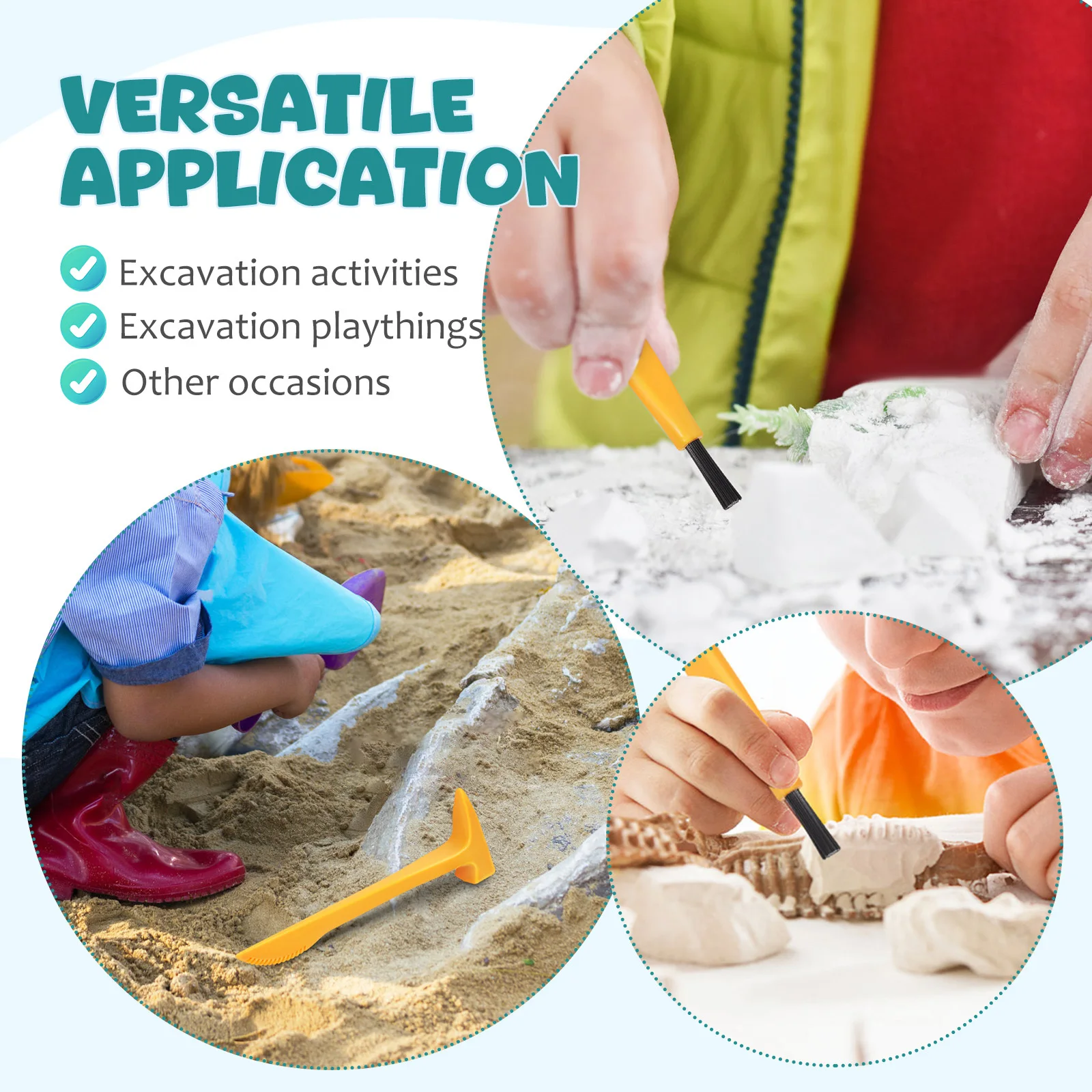 1 conjunto de ferramentas de escavação para crianças, bordas suaves, leve, cores brilhantes, kit de escavação de dinossauro, ferramenta de escavação arqueológica, construção