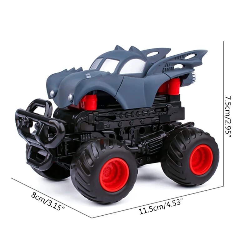 Friction Powered Monsters Trucks for Boys Push and Go Car Vehicles Inertia-Stunt Bounce Deformation Car for Kids