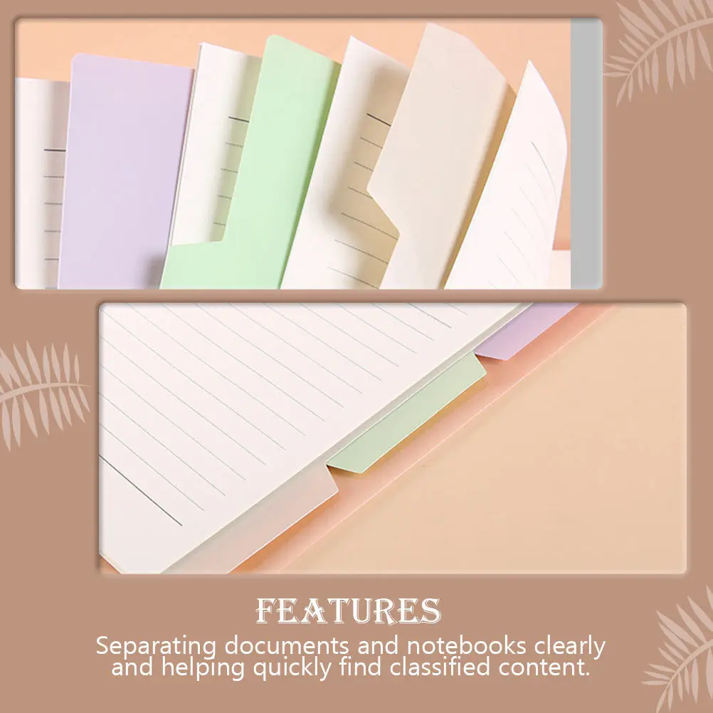 

20Pcs Index Divider Pages Colorful Replaceable Tab Dividers Convenient Binder Tabs for Organizing School Supplies Reports