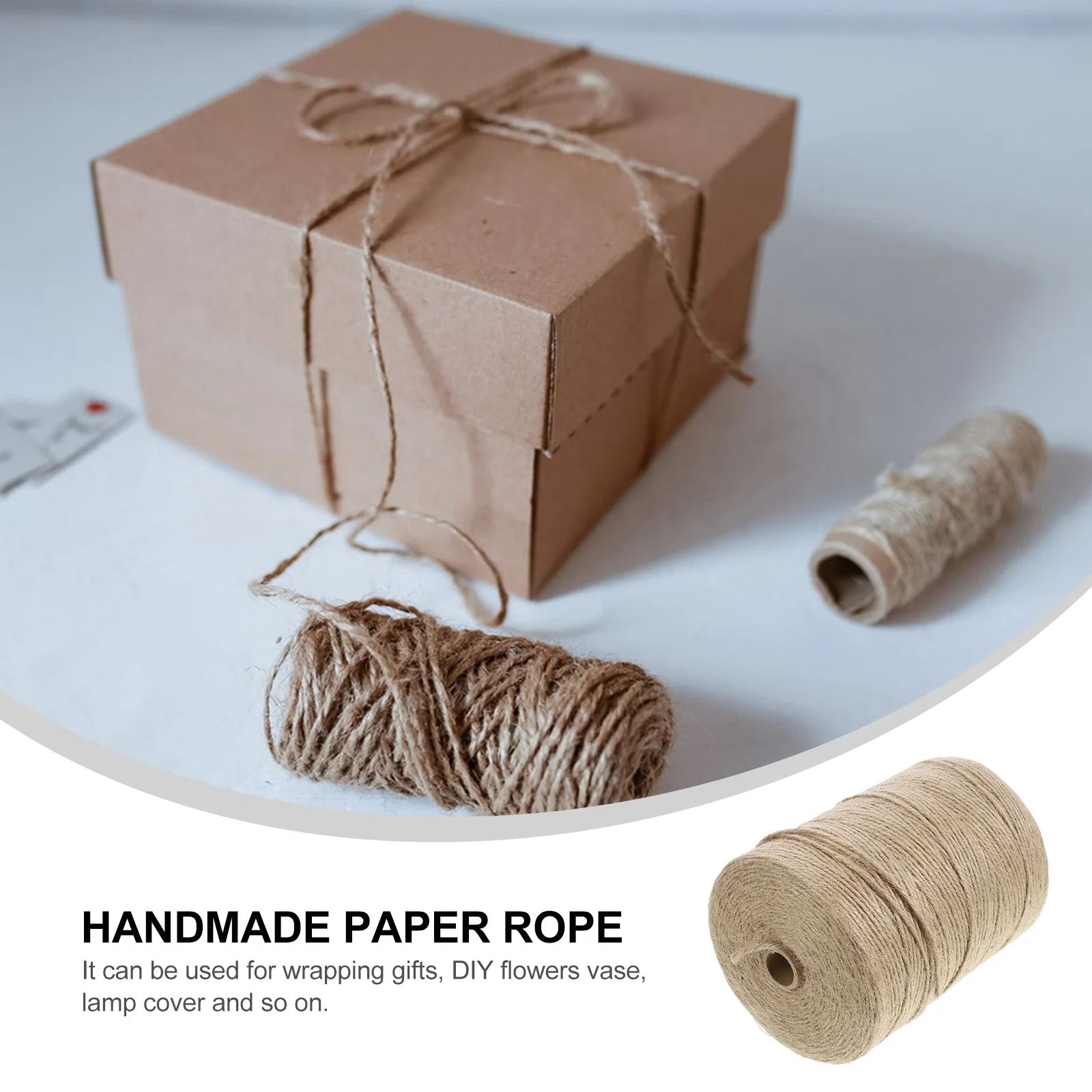 1 pçs 1 rolo de corda de papel kraft multifuncional diy fornecimento para embrulho de presente vaso decoração abajur fazendo artesanato artesanal corda