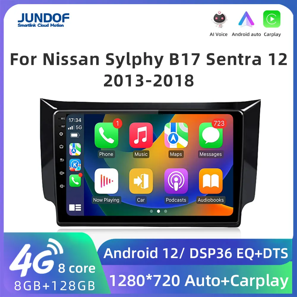 

Car Radio 2 Din Android Multimedia Video Player For Nissan Sylphy B17 Sentra 12 2013-2018 WiFi Carplay GPS Navigation Autoradio