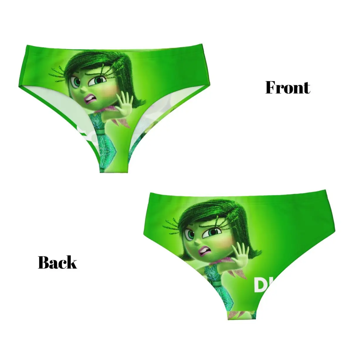 Custom Women Inside Out Disgust Anime Cartoon Brief Panties Female Comfort Underwear Underpants