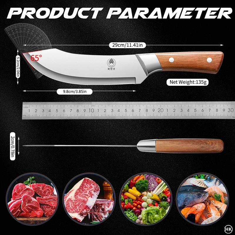 Outdoor ultra sharp stainless steel bending knife,suitable for precise cutting,trimming,and peeling of professional musclesU9195