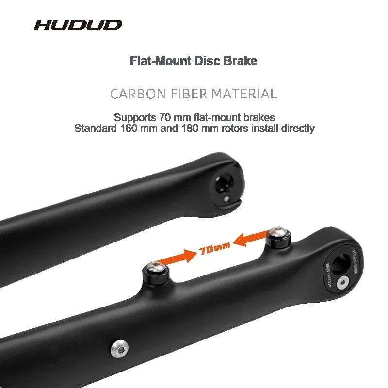 Gravel Full Carbon  Bicycle Fork 700C Thru-Axle Flat Mount Disc Brake Adjustable 45/50mm Offset Wide Tire 55C Pre-Drilled R09-FK