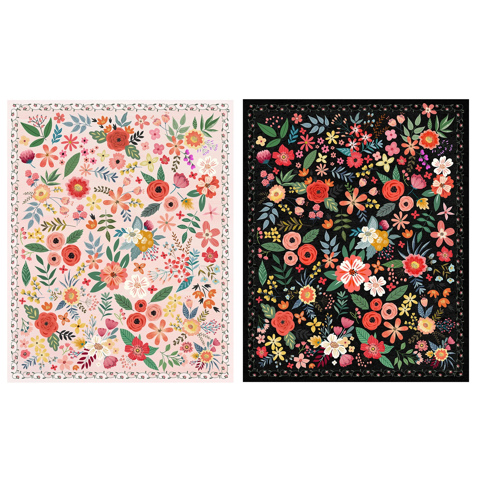 

8' X 10' Floral Rug Boho Soft Carpet Non Slip Floor Carpet Low Pile Indoor Carpet for Large Living Room Bedroom