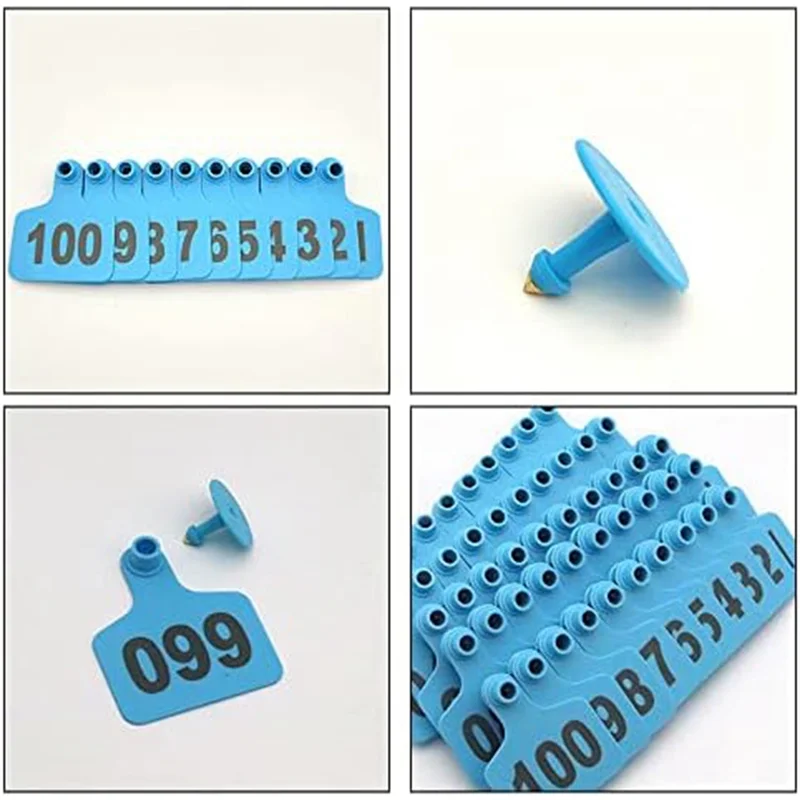 

ABJO-Cattle Ear Tags Ear Tags 001-100 Number Plastic Livestock Animal Tags For Cows Ear Tag Applicator Kit,100 PCS