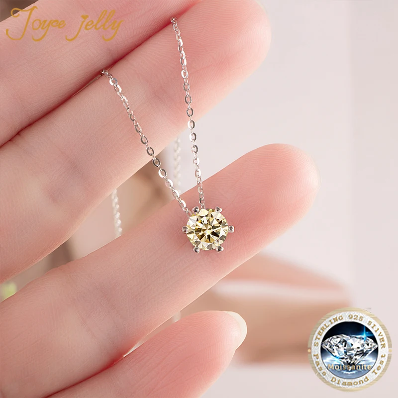 JoyceJelly Moissanit Schmuck-Set mit 1CT D Farbe VVS 3EX Moissanit Stein Pass Diamant Test Hochzeit Luxus edlen Schmuck Geschenk – Detail 11