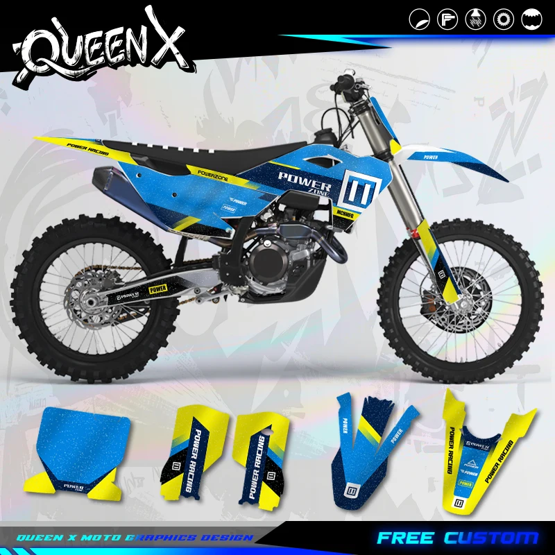 QUEEN X MOTO Motorcycle Graphics Background Decal Stickers Kit For Husqvarna 2023-2025 TC FX TX FX 2024-2026 TE FE 14