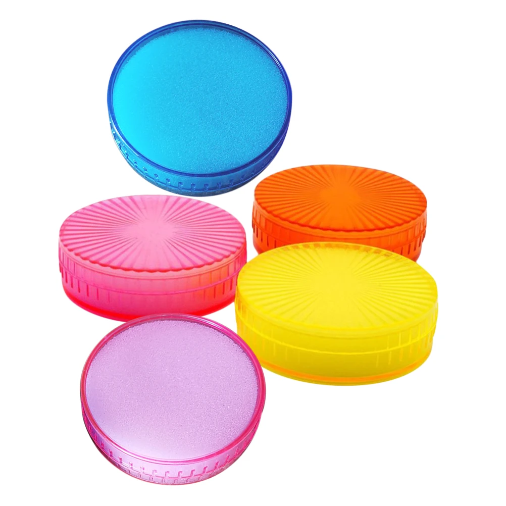 

5pcs Round Counting Sponge Cylinder Compact Design Finger Wet Sponge Document Handling Tool For Financial Use Bank Store Office