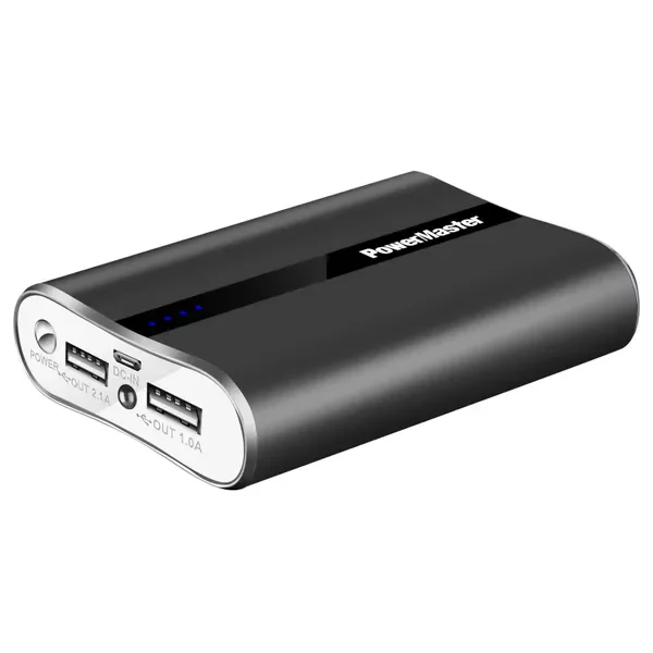 

Портативный внешний аккумулятор PowerMaster 12000 мАч с двумя USB-портами и выходом 3.1A, ультракомпактный