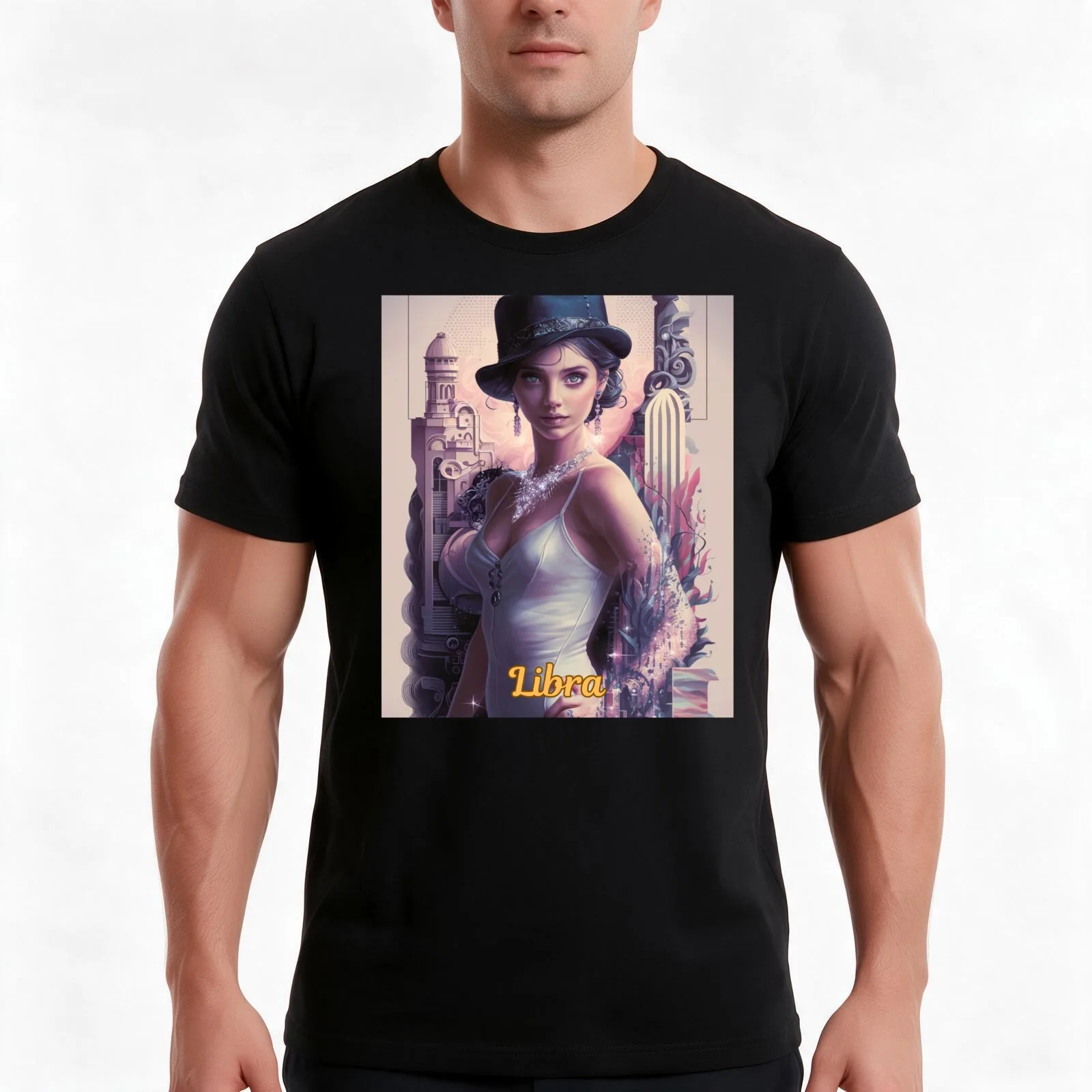 Libra Zodiac whimsical lady libra girl sexy T-Shirt Summer Casual Cotton Tee Oversized Streetwear Tops Unisex Men Women