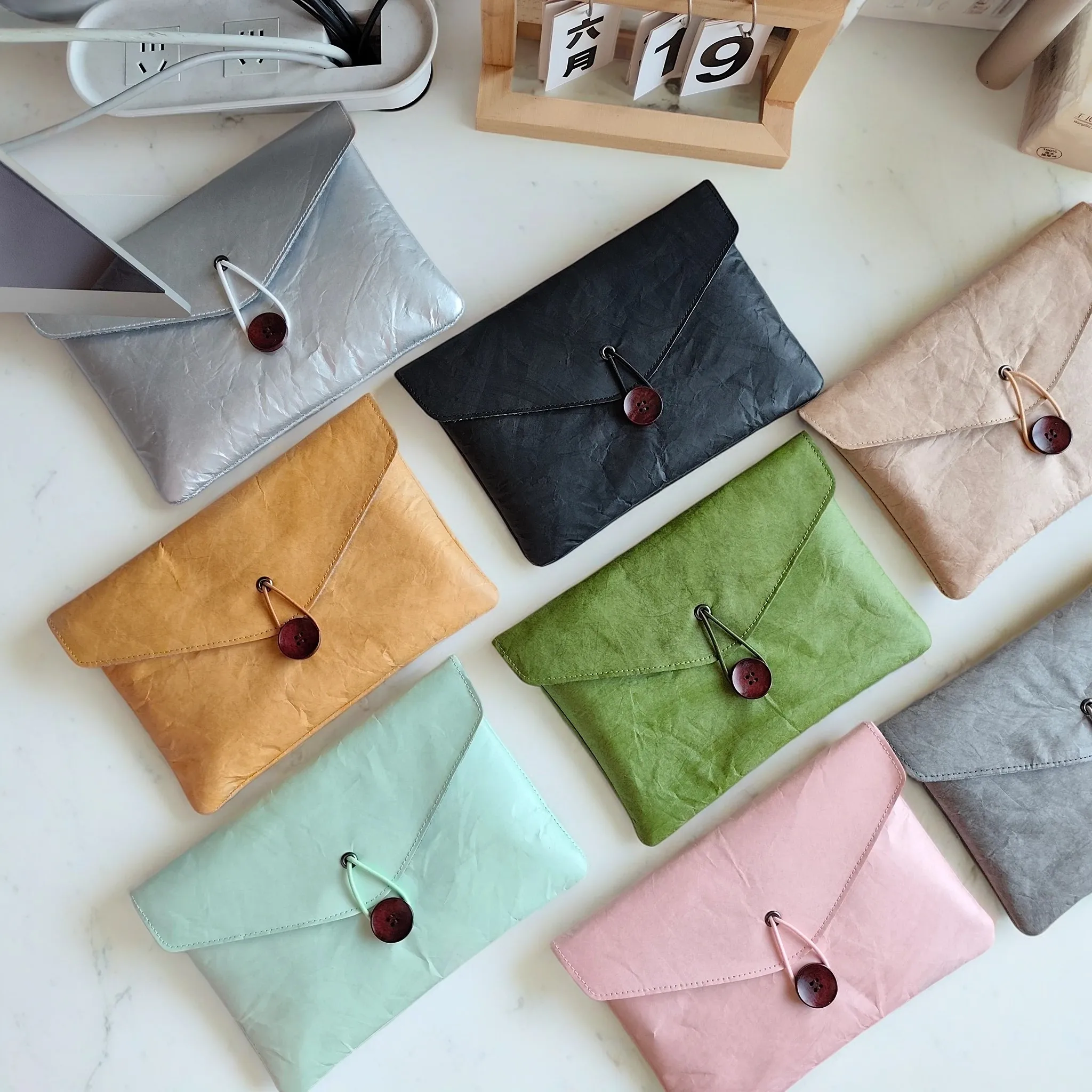 Portable Ultra-Light USB Flash Drive Data Cable Storage Bag, Dupont Paper Simple Storage Bag, Waterproof Document and Receipt Bag, Extremely Lightweight and Portable for Travel, Gift image 2