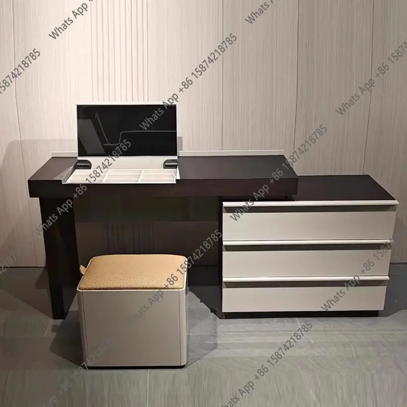 

Итальянский минималистичный туалетный столик N62 с зеркалом и выдвижной тумбой, многофункциональный, для макияжа, высокого качества, класса люкс.