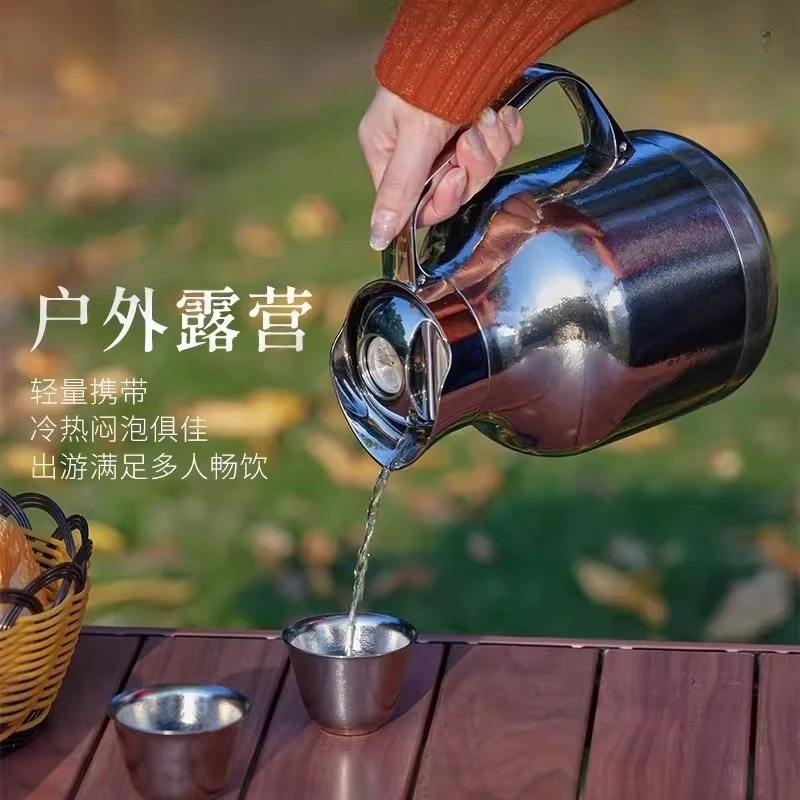 Pure titanium stewed teapot stewed bubble pot insulated kettle accurately measured temperature