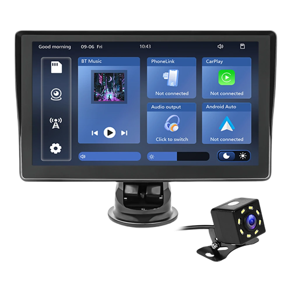 7 Inch Wireless Carplay Android Auto Car Radio Video Player HD IPS Touch Screen Sun Visor Bluetooth-Compatible for Car