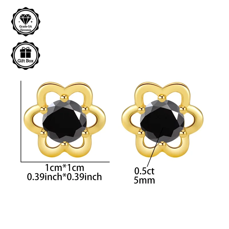 LAMVOICE Schmuck für Damen/Ohrstecker mit Ohrringen, Weihnachtsgeschenk, Schneeflocken-Ohrstecker, 1 Karat Zirkonia, hypoallergen