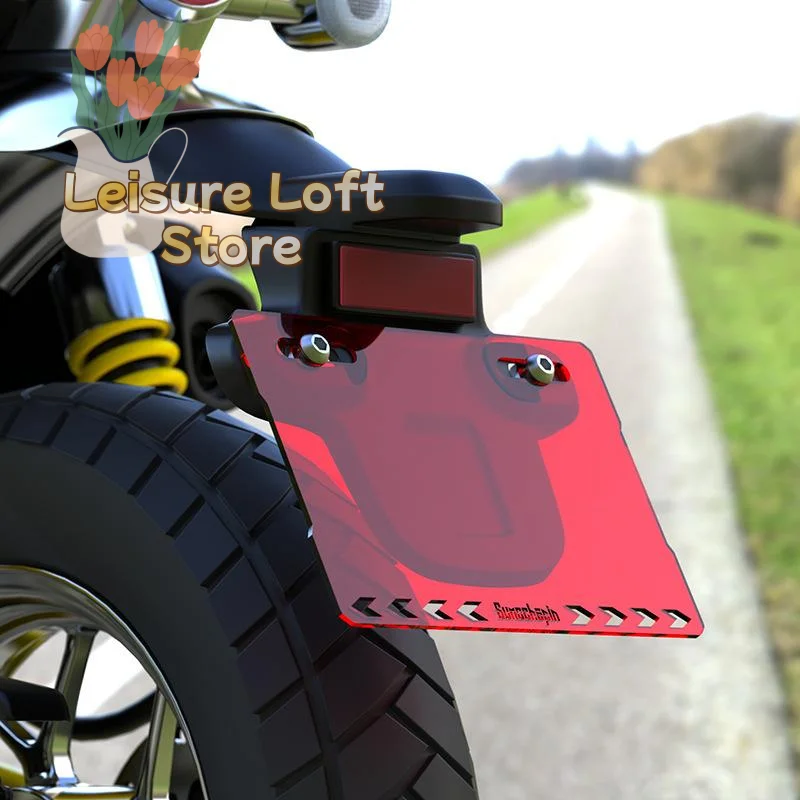 Motorcycle License Plate Holder Frame Acrylic Transparent Universal 2 and 4 Hole Mount for License Protection on Rides