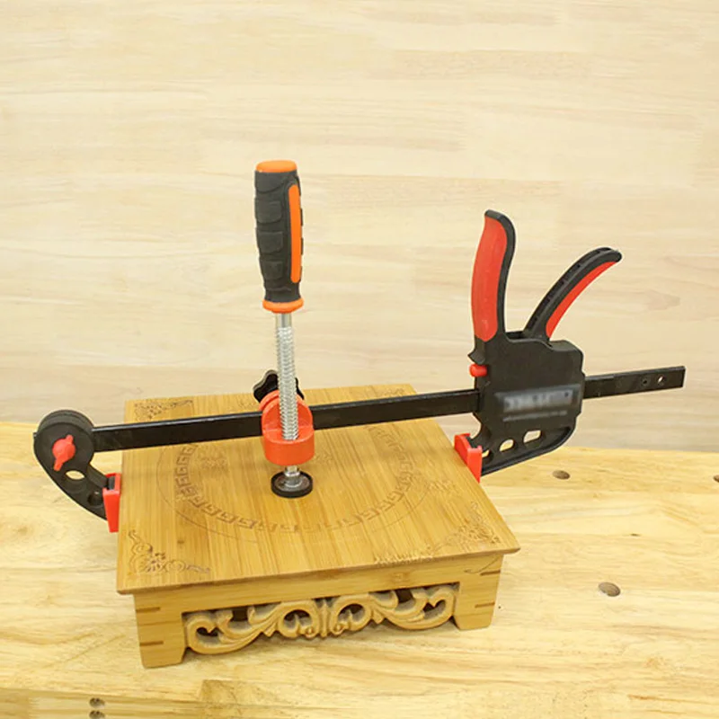 Single Screw Edge Clamps 2 pcs for Woodworking Use with Bar Clamps Having Rails up to 15mm Thick Auxiliary Tool