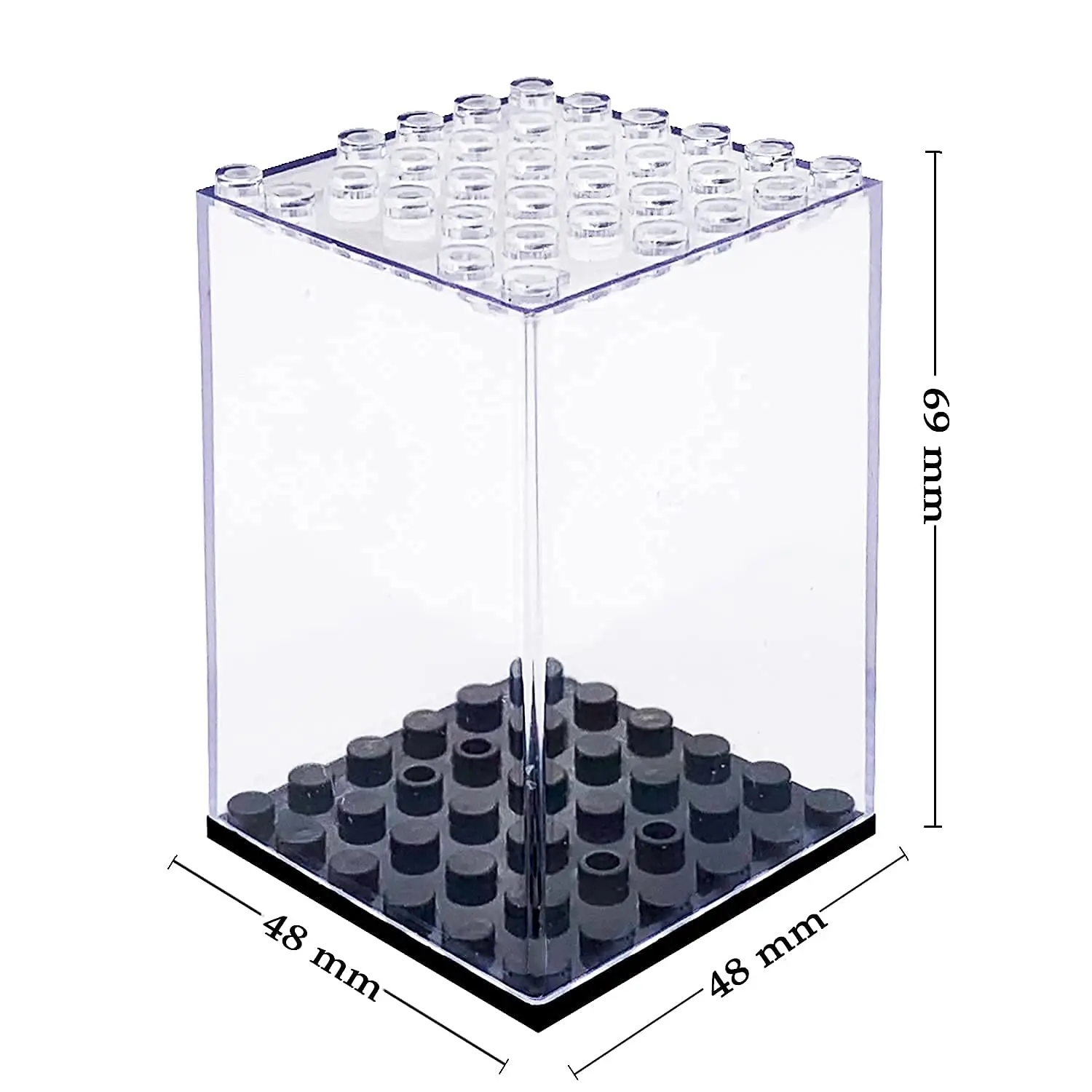 Building Block Display Box Small Particles Suitable For Lego Minifigures Clear Desktop Dust Box Stackable Storage Square Box