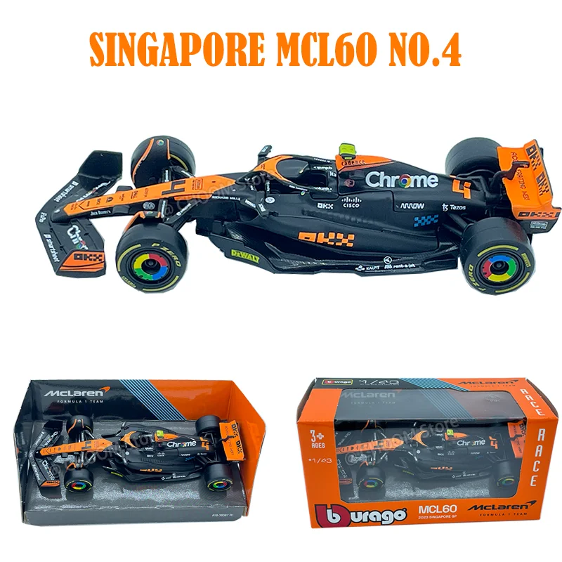 Bburago 1:43 McLaren F1 MCL38 2024 Miami GP Formel 1 Legierungs-Modellauto # 4 Lando Norris # 81 Oscar Piastr Spielzeuggeschenk – Detail 8