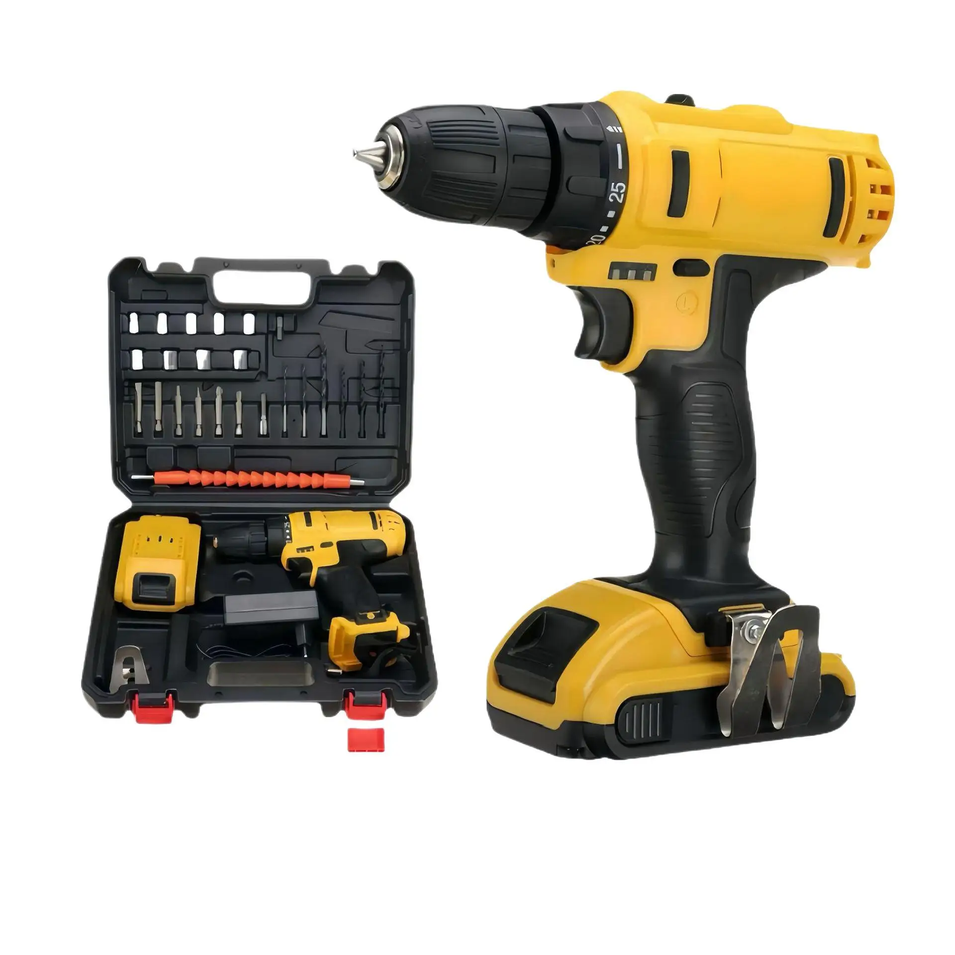 12V/21V High Performance Cordless Drill, Multi-Function Home Electric Screwdriver Drill Kit for Export