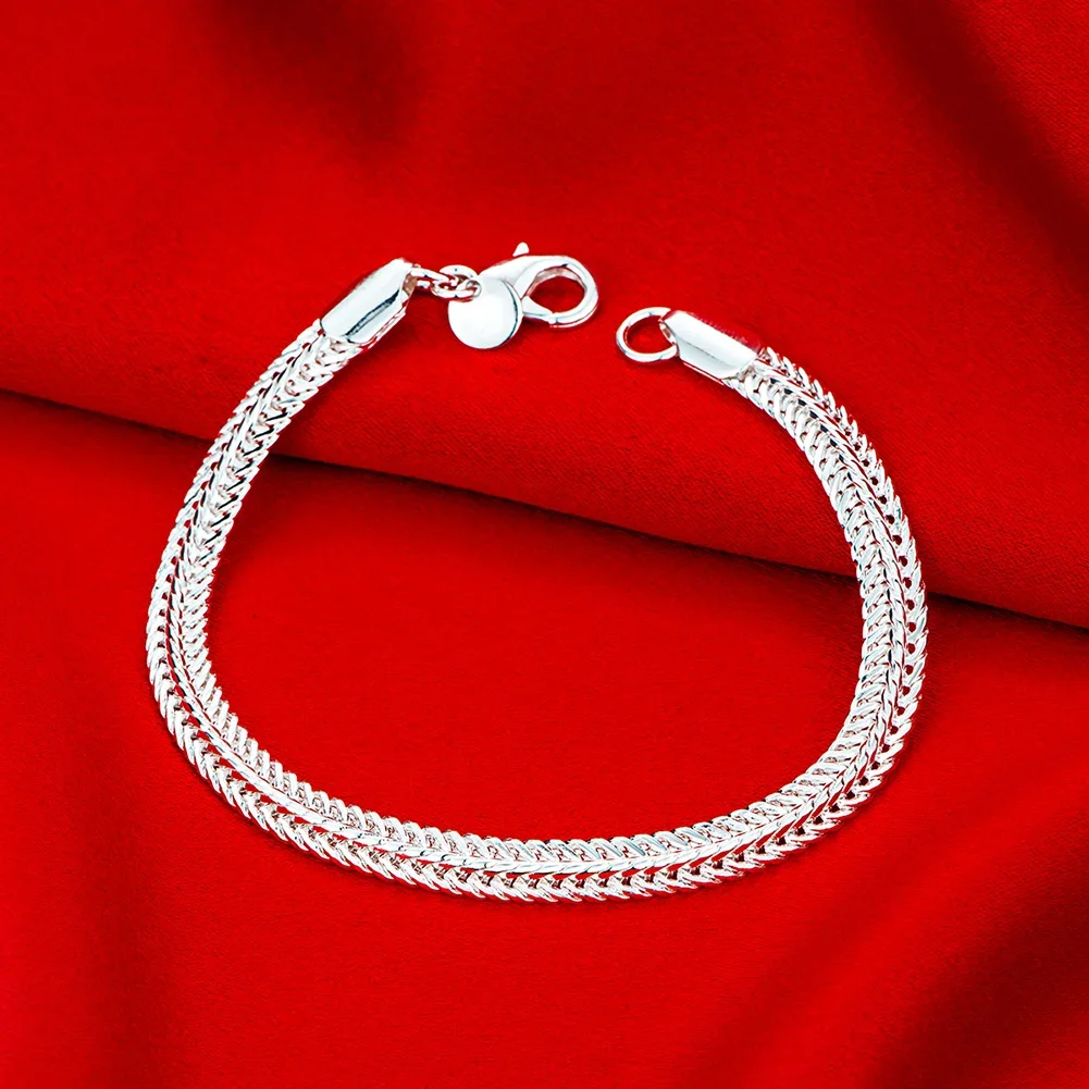 

Wholesale 925 Sterling Silver Bracelet Snake Style Cute Chain Women Lady Men Noble Fashion Charm Jewelry Wedding Party