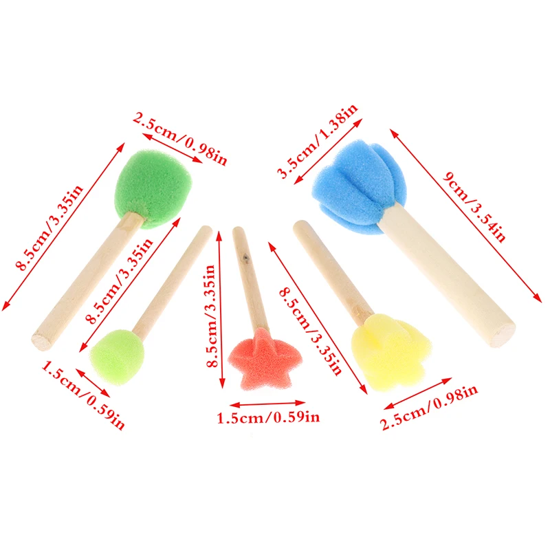 5 pezzi/set kit di pennelli per timbri in spugna per bambini, giocattoli da disegno di fiori per bambini, pittura artistica