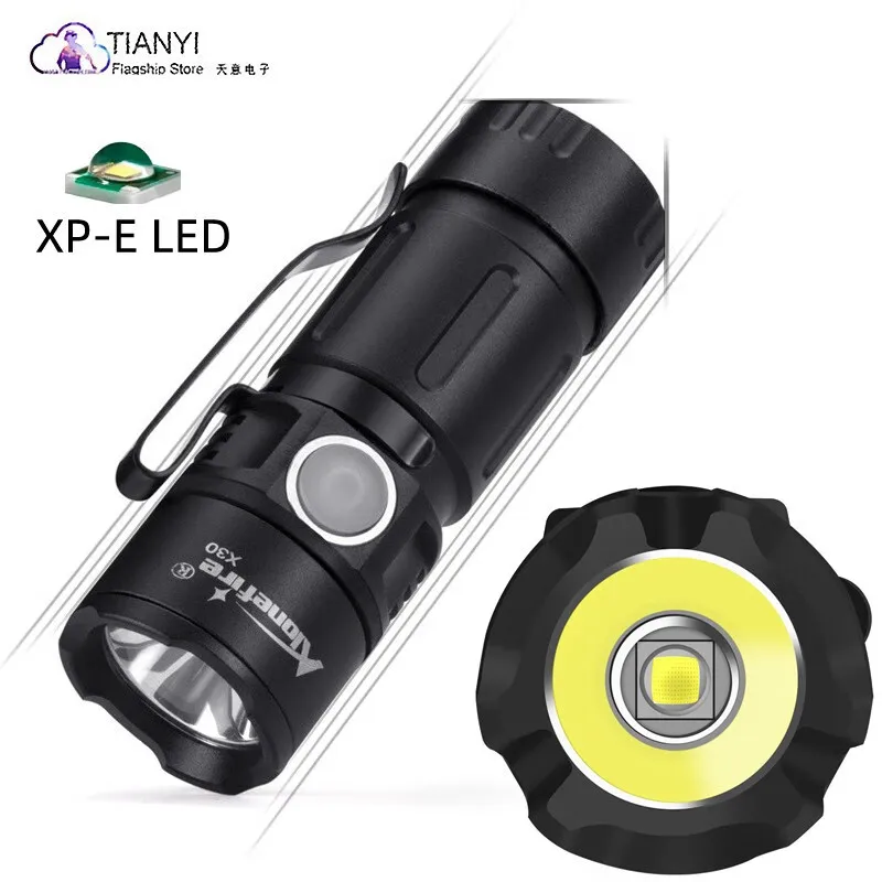 Magnetic suction Mini Flashlight USB rechargeable 16340 battery XPG2 bright light LED Aluminum Alloy pen buckle portable flashli