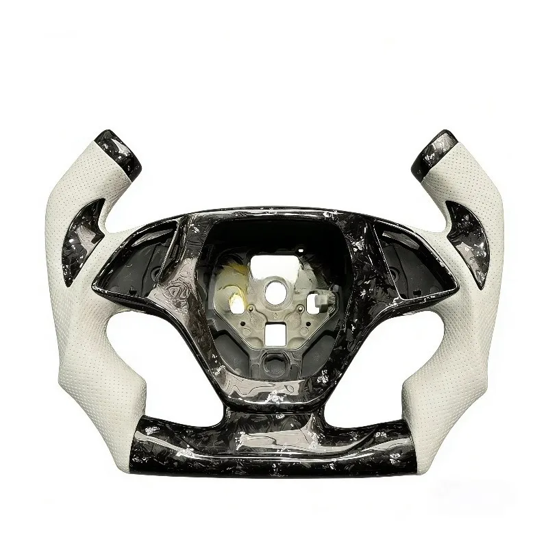 F1-shape Sports Style Forged Carbon Fiber Steering Wheel With Thumb Grip for Corvette C7 2014 2015 2016 2017 2018 2019