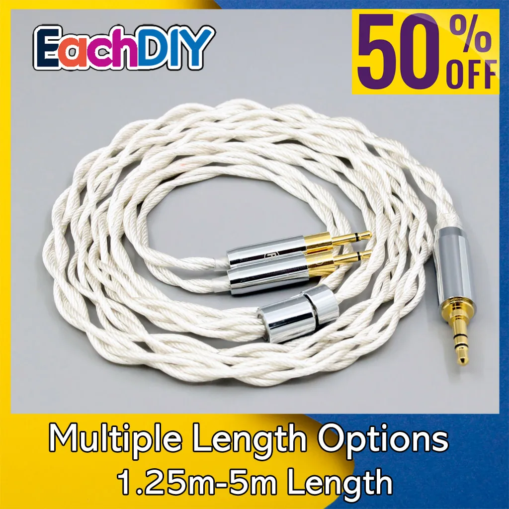 

Graphene 7N OCC Silver Plated Type2 Earphone Cable For Sennheiser HD700 Headphone Dual 2.5mm pin 4 core 1.75mm LN008139