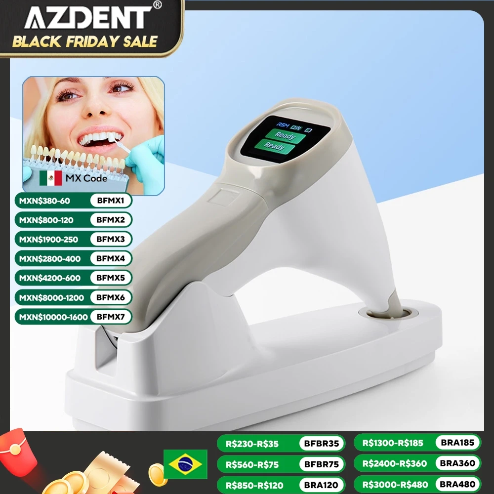 AZDENT Dental Photoelectric Tooth Color Comparator Digital Shade Guide Corrector High Accuracy LCD Wireless Dentistry Equipment