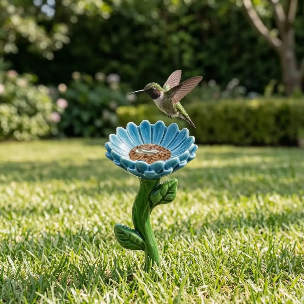 Flower Pot Water Feeder Bee Water Feeder Garden Pollinator Station Resin Flower Cup for Yard Decoration for Outdoor