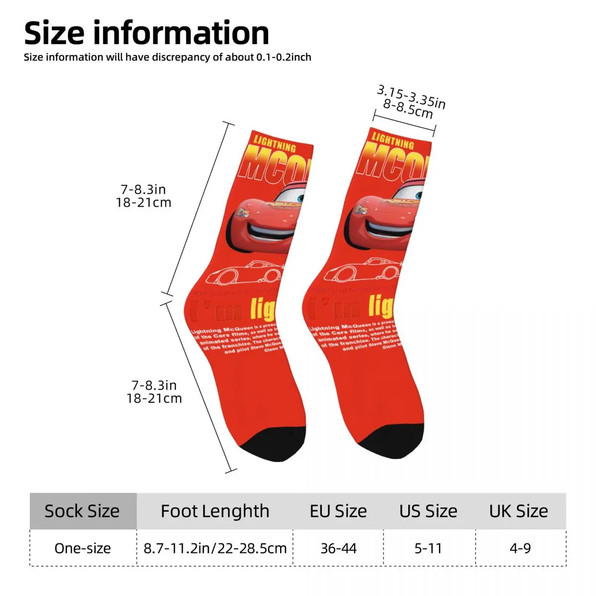 Men Socks Cars Lightning Mcqueen Stockings Spring Vintage Breathable Socks Graphic Running Anti Slip Socks