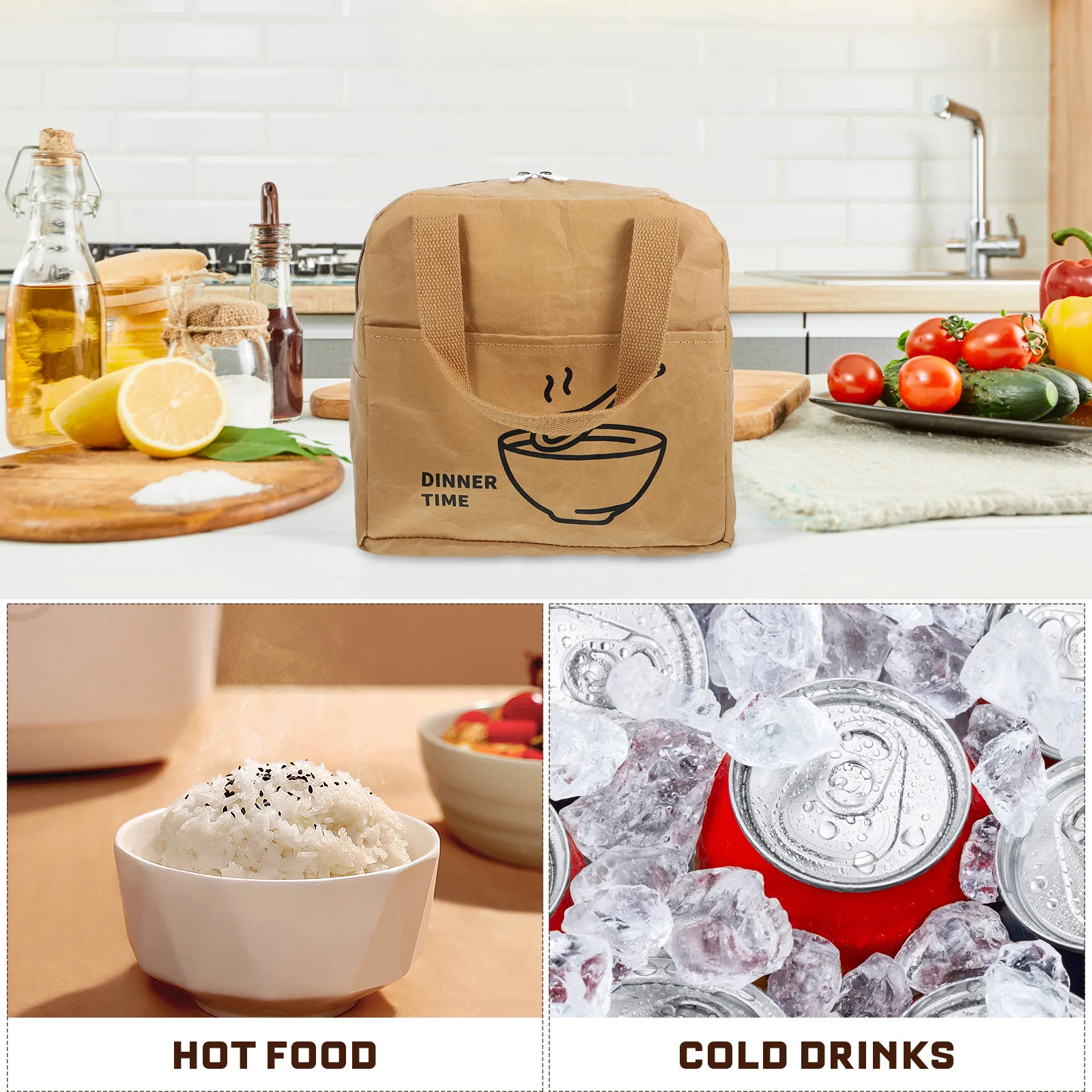 

Insulated Lunch Bag Aluminum Foil Thermal Food Box Storage Bag Portable Lunch Tote for Office Picnic Bento Case Holder