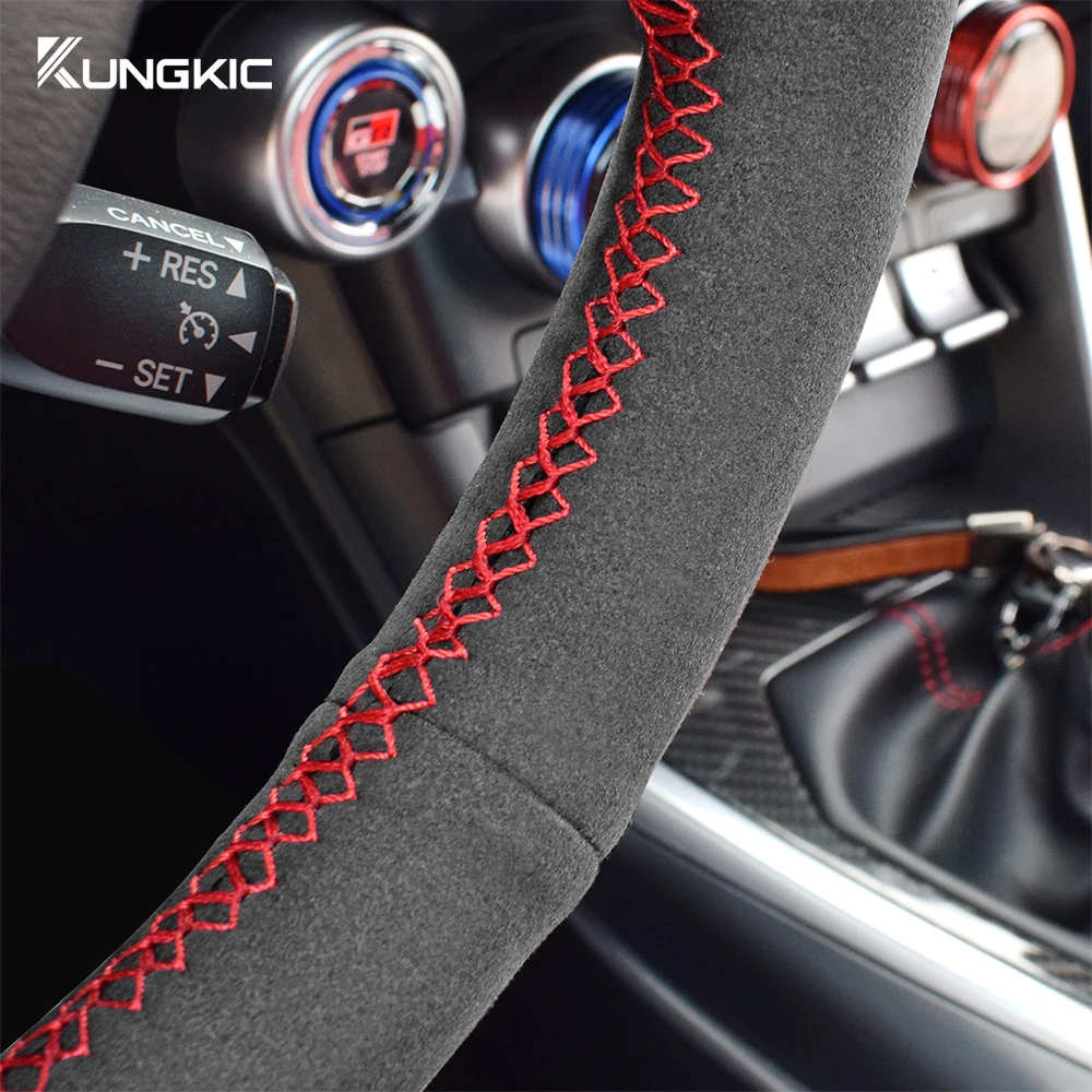 For Subaru BRZ Toyota GR86 2021 2022 2023 2024 Suede Steering Wheel Braid Cover Car Woven Handle DIY Interior Accessories