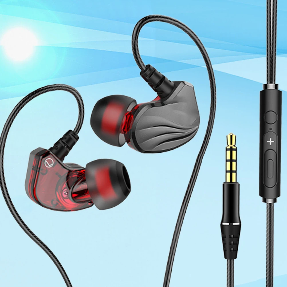 

In-Ear Earphones Subwoofer Bass Earbuds Sport Headset Tangle-Free Flexible Secure Fit For Running Gym Workout 3.5Mm Grey