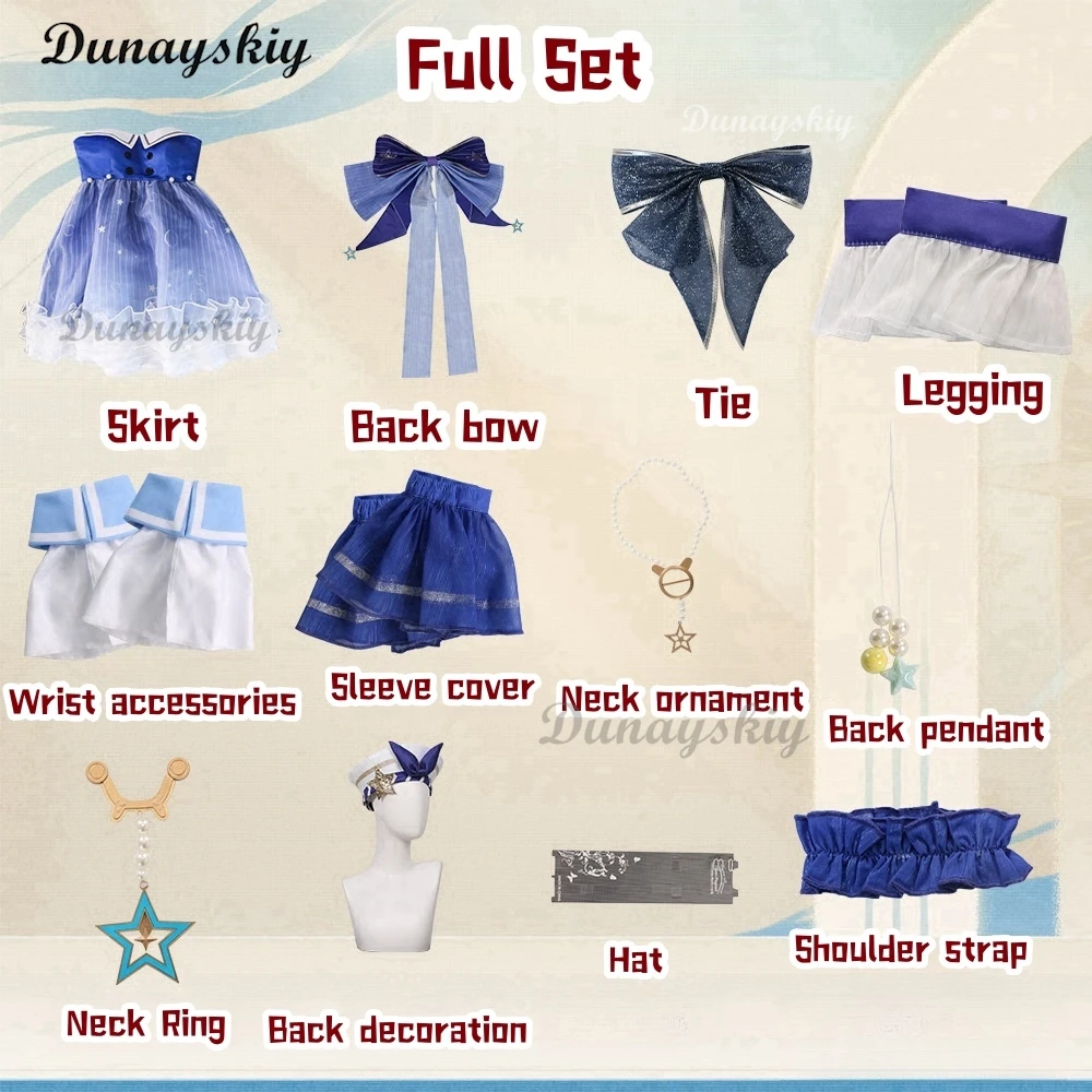 Juego Infinity Nikki, disfraz de Cosplay de burbujas brillantes, peluca, falda de Cosplay de Lolita, vestido azul para mujer, vestido Kawaii de Halloween personalizado