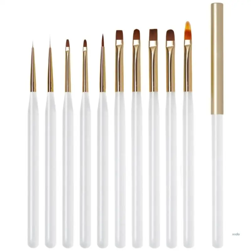 

10 шт. Кисти для подводки ногтей Кисти для ногтей Набор кистей для дизайна ногтей Инструмент для дизайна ногтей