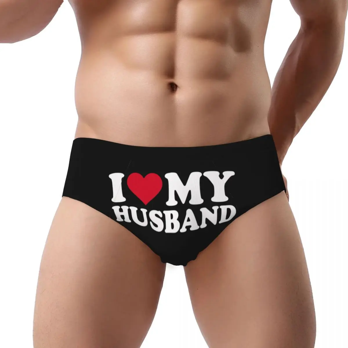 Custom Men I Love My Husband Men Panties Stretch Briefs Underwear