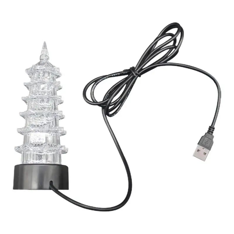LED Aquarium Fish Tank Light Pagoda Shape Colorful Underwater Lamp Aquarium Decorations Glow In The Dark Reusable Colorful