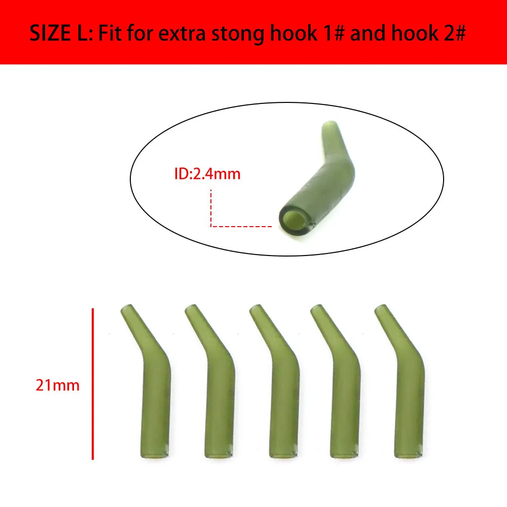 20pcs Carp Fishing Accessories Hair Rig Fishing Hook Line Aligner D Rig Kicker Hook Sleeves For Fishing Tackle Connector