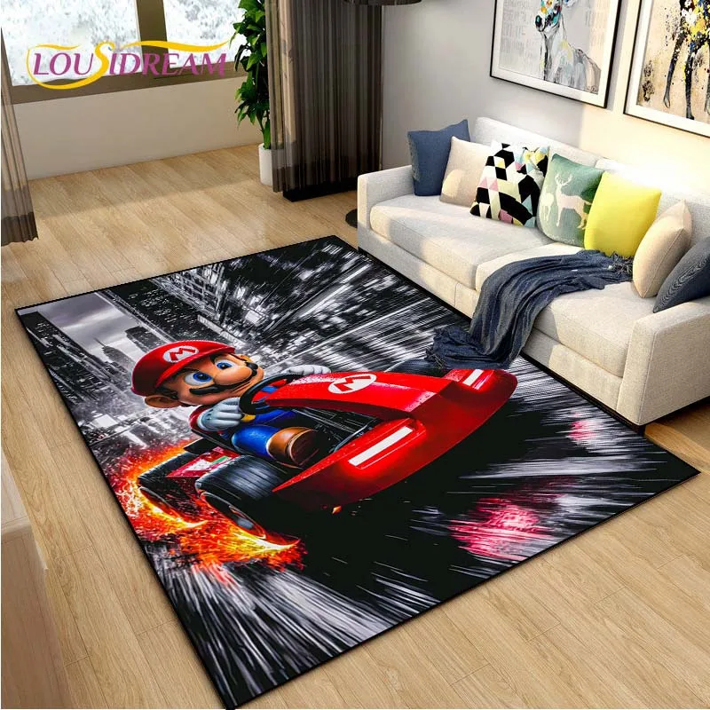 Alfombra antideslizante con diseño de tubos de estilo retro, de la colección CARTOON-M-MA-RIOS, ideal para la sala de estar, el dormitorio, la sala de juegos, la cocina o como tapete para la oración. Perfecta como regalo o para decorar.
