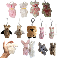 Bunny Heart Phone Chain Punk Cute Plush-Rabbit Keychain Y2K Fashion Jewelry Cute Keychain Dolls Pendant Accessory Gift