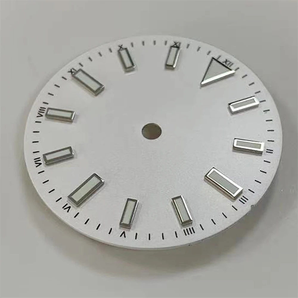 28.5MM Watch Dial Green Luminous Strip Nail Watch Face for NH35 8215 2836 Movement Modified Part