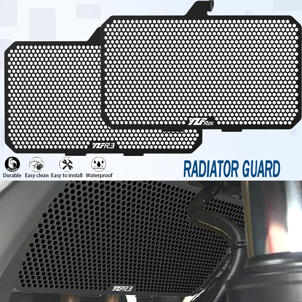 

Radiator Cover R3 2024 YZFR3 Radiator Tank Grille Guard Protector Protection CNC For Yamaha YZF-R3 YZF 2015-2023 2022 2021 2020