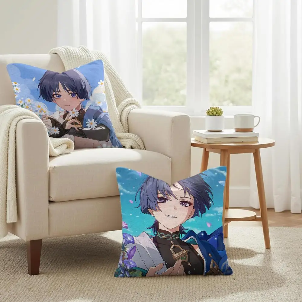 Game Wanderer Cushion Cover Natural Linen Organic Fabric Double-Sided Printing Sofa Home Decor Gift Pillow Case