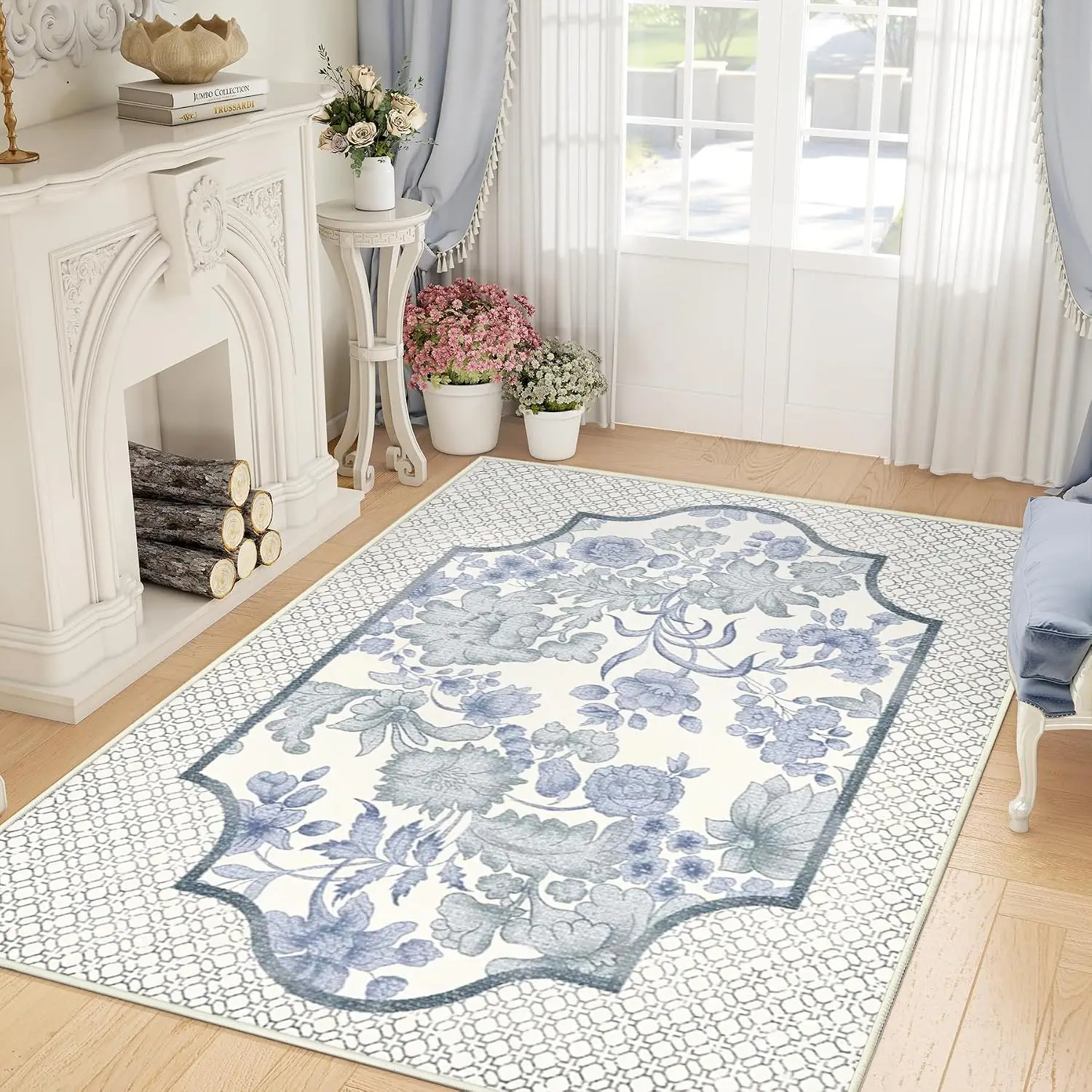 Jxgzyy Washable Area Rug 5×7, Non-Slip Living Room Carpet