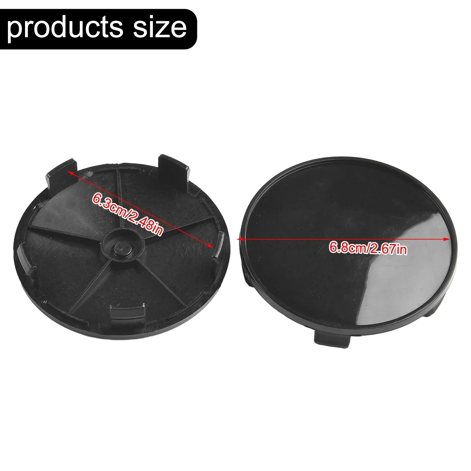 4pcs 68mm Car Wheel Center Cap Tyre Rim Hub Cap Cover Universal ABS Plastic Black Hub Center Cap Car Accessories